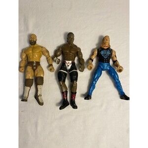 LOT of 3 Vintage Wrestling Action Figures WCW  WWE 7"